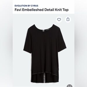 Evolution by Cyrus Favi Embellished Detail Knit Top